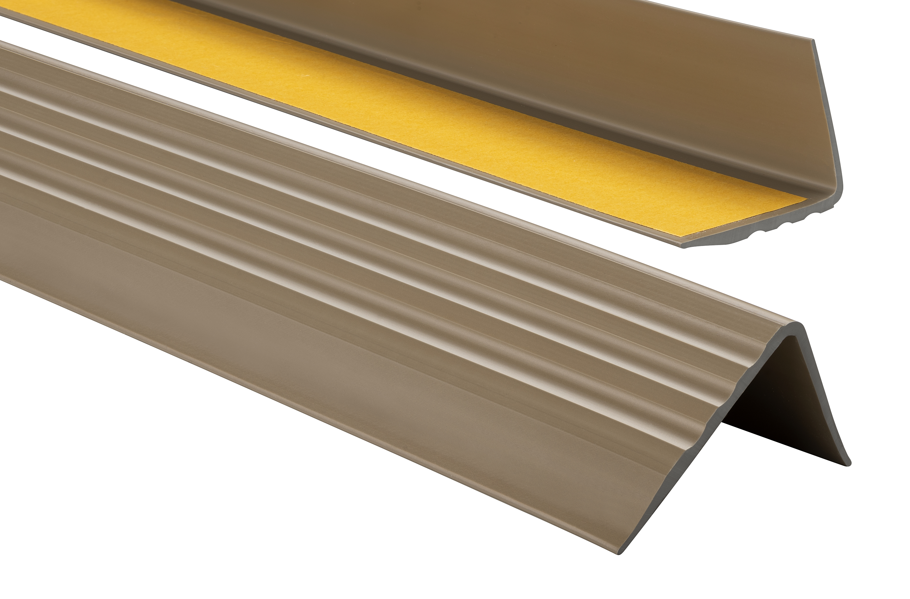 PVC Treppenkantenprofil Selbstklebend Winkelprofil Anti-Rutsch Treppenkante 50x40mm Silber 1,65m
